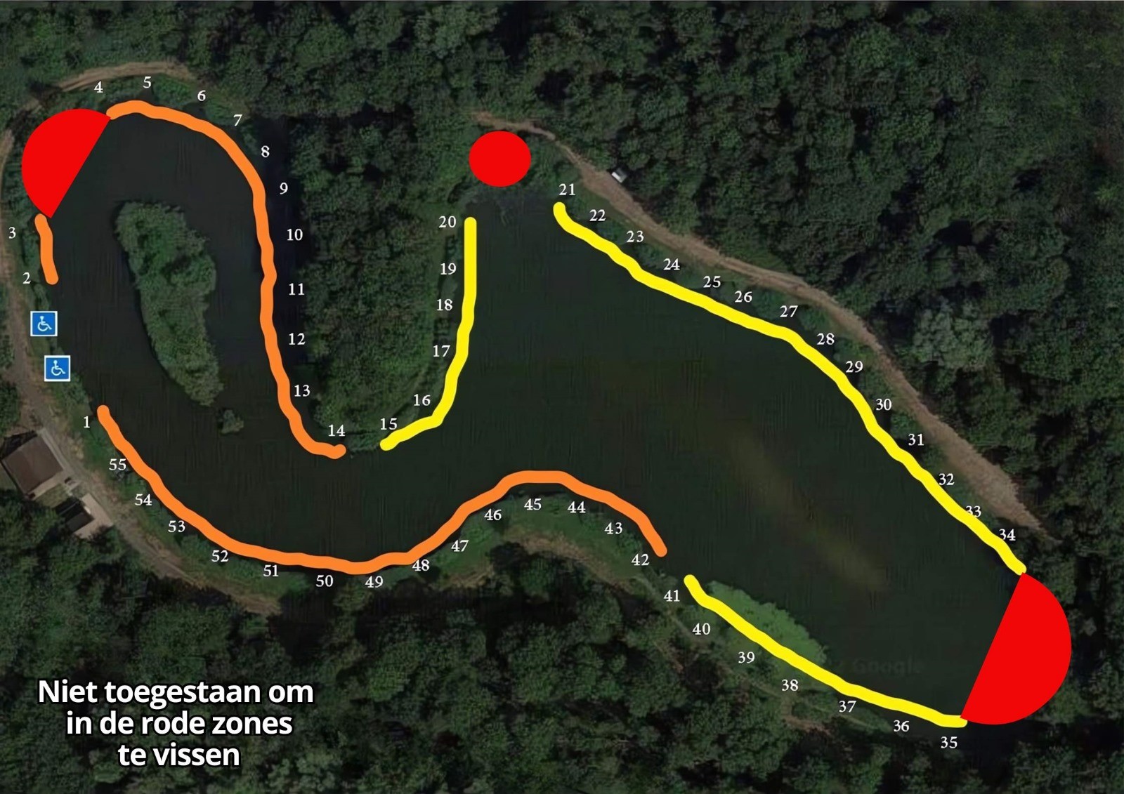 Plattegrond van de vijver
